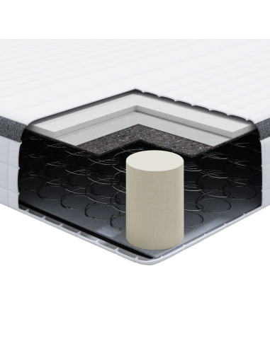 Materasso Bianco e Grigio 80 x 200 cm Molla Bonell