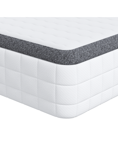 Materasso Bianco e Grigio 90 x 190 cm Molla Bonell