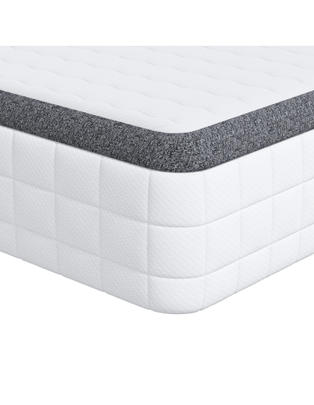 Materasso Bianco e Grigio 90 x 200 cm Molla Bonell