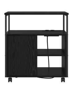 Cabina con Stazione di Ricarica Rovere Nero 61 x 46 x 67 cm