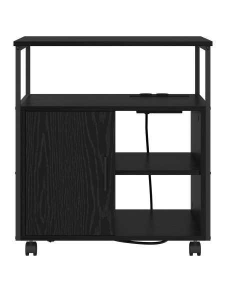 Cabina con Stazione di Ricarica Rovere Nero 61 x 46 x 67 cm