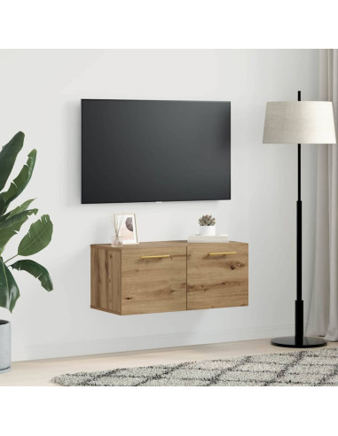 Armadietto a muro rovere artigianale 80 x 36.5 x 35 cm