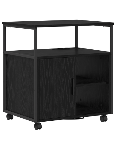 Cabina con Stazione di Ricarica Rovere Nero 61 x 46 x 67 cm