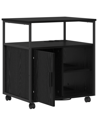 Cabina con Stazione di Ricarica Rovere Nero 61 x 46 x 67 cm