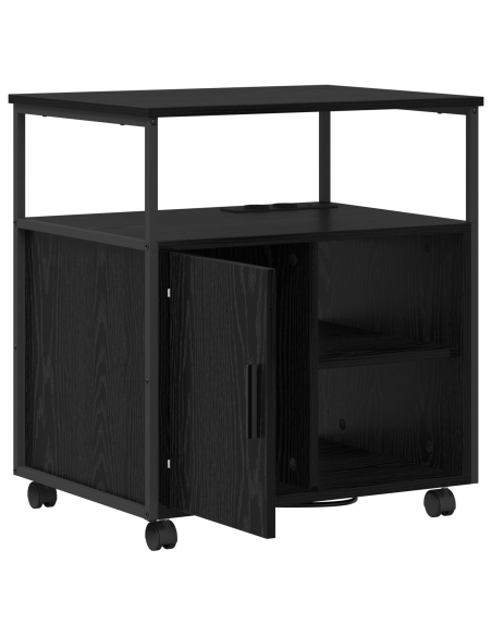 Mobile per Ufficio con ruota Rovere nero 60 x 46 x 67 cm