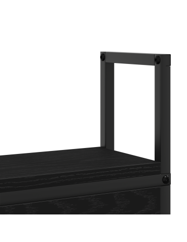 Testiera con Stazione di Carica e Storage Rovere nero 200 cm