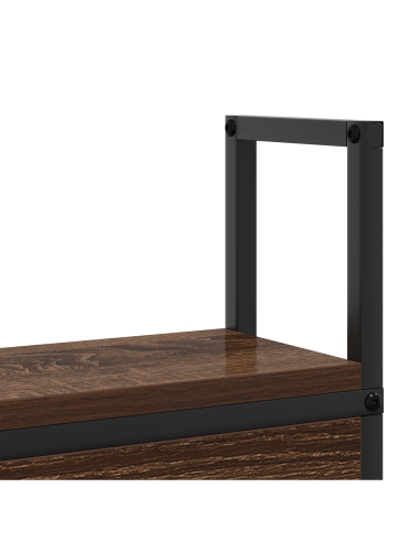 Testiera con Stazione di Carica e Storage Rovere marrone 200 cm