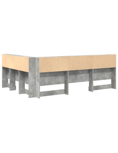 Testata contenitore Grigio cemento 135 cm Legno multistrato
