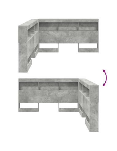 Testata contenitore Grigio cemento 135 cm Legno multistrato