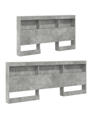 Testata contenitore Grigio cemento 135 cm Legno multistrato