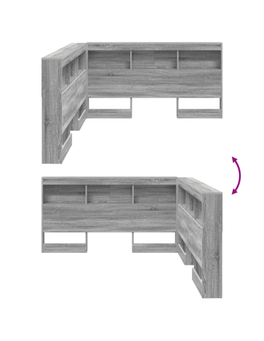 Testata contenitore Grigio Sonoma 135 cm Legno multistrato