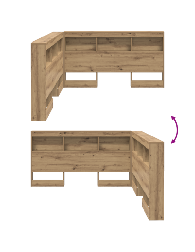 Testata contenitore Rovere artigianale 135 cm Legno multistrato