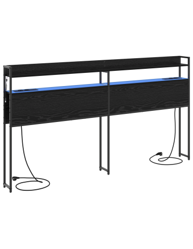 Testata contenitore Rovere nero 200 cm Legno multistrato