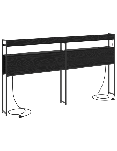 Testata contenitore Rovere nero 200 cm Legno multistrato