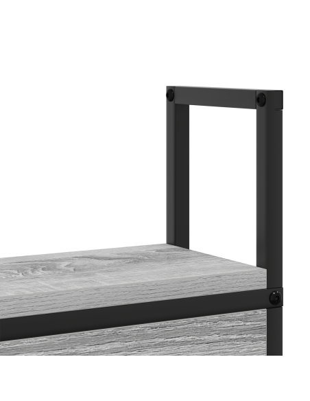 Testiera con Stazione di Carica e Storage Grigio sonoma 135 cm