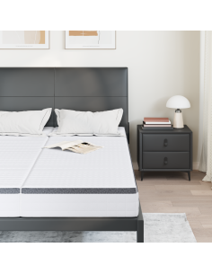 Materasso 2 pcs Bianco e Grigio 70 x 190 cm Molla Bonell