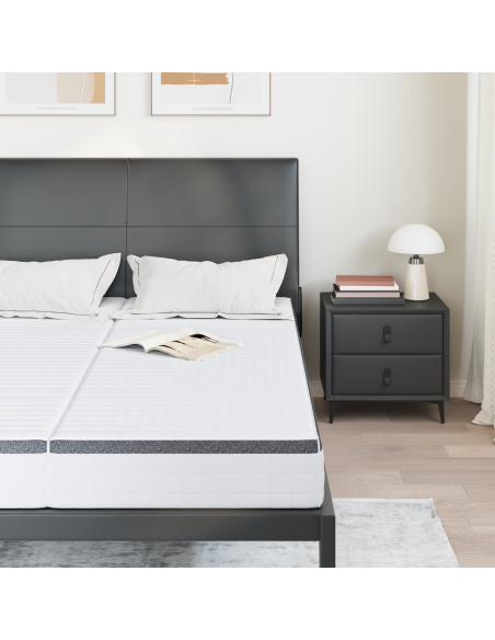 Materasso 2 pcs Bianco e Grigio 80 x 200 cm Molla Bonell