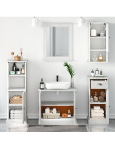 Set di mobili per il bagno con porta VIGO 5 pcs Bianco Antico