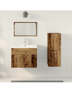 Set di mobili per il bagno 4 pcs Marrone Legno multistrato