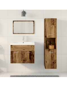 Set di mobili per il bagno 4 pcs Marrone Legno multistrato