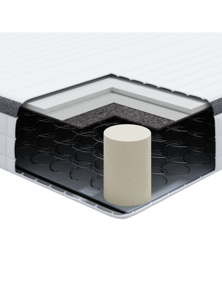 Materasso 2 pcs Bianco e Grigio 60 x 200 cm Molla Bonell