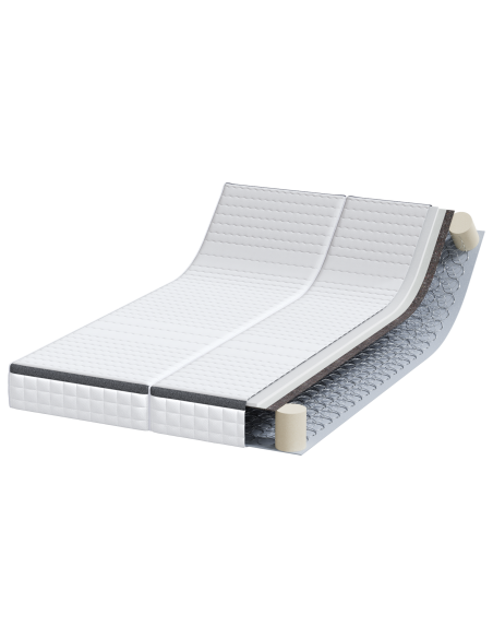 Materasso 2 pcs Bianco e Grigio 60 x 200 cm Molla Bonell