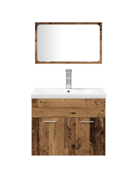 Set di mobili per il bagno 4 pcs Marrone Legno multistrato