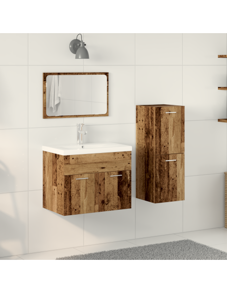 Set Altro 3 pcs Legno Antico 30 x 30 x 80 cm Legno multistrato