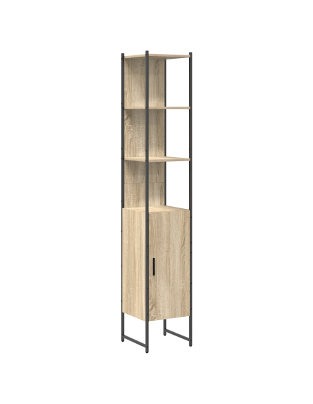 Set di mobili per il bagno con lo scaffale 3 pcs rovere sonoma