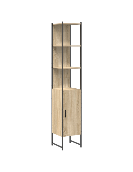 Set di mobili per il bagno con lo scaffale 4 pcs rovere sonoma