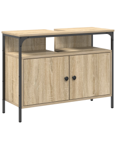 Set di mobili per il bagno con lo scaffale 4 pcs Rovere Sonoma 2