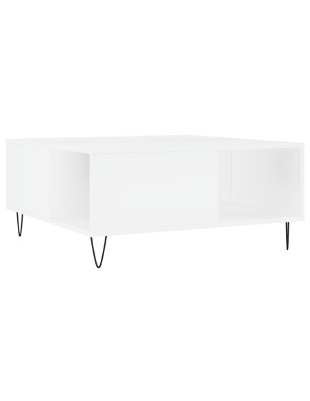 Tavolino da Salotto Bianco 80x80x36,5 cm in Legno Multistrato