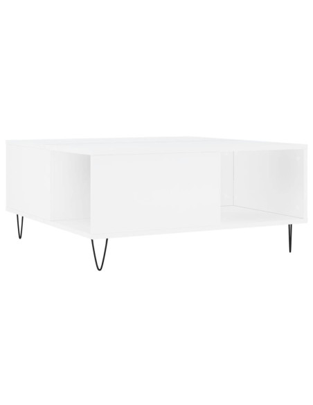 Tavolino da Salotto Bianco 80x80x36,5 cm in Legno Multistrato