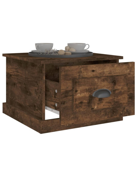Tavolino da Salotto Rovere Fumo 50x50x35 cm Legno Multistrato