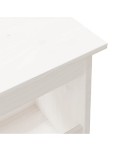 Panca da Ingresso Bianca 100x28x45 cm in Legno Massello di Pino