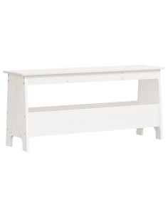Panca da Ingresso Bianca 100x28x45 cm in Legno Massello di Pino 2