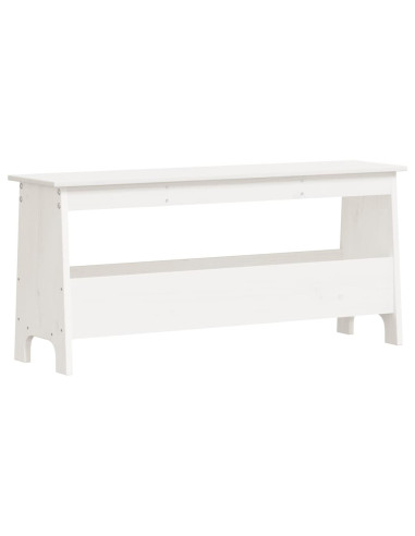 Panca da Ingresso Bianca 100x28x45 cm in Legno Massello di Pino