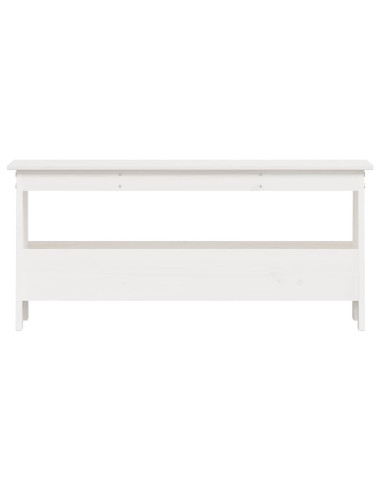Panca da Ingresso Bianca 100x28x45 cm in Legno Massello di Pino