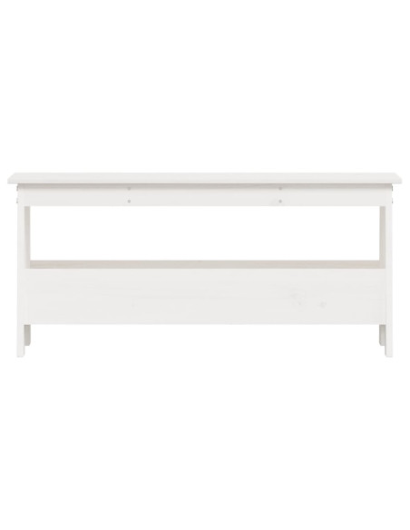 Panca da Ingresso Bianca 100x28x45 cm in Legno Massello di Pino
