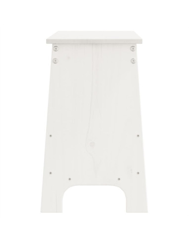 Panca da Ingresso Bianca 100x28x45 cm in Legno Massello di Pino