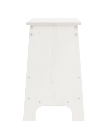 Panca da Ingresso Bianca 100x28x45 cm in Legno Massello di Pino
