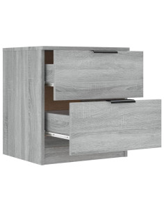 Comodini 2pz Grigio Sonoma in Legno Multistrato