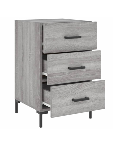 Comodino Grigio Sonoma 40x40x66 cm in Legno Multistrato