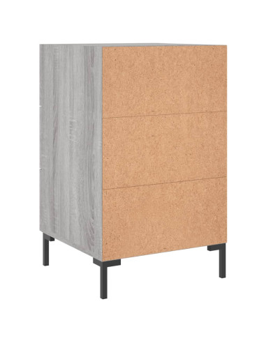 Comodino Grigio Sonoma 40x40x66 cm in Legno Multistrato