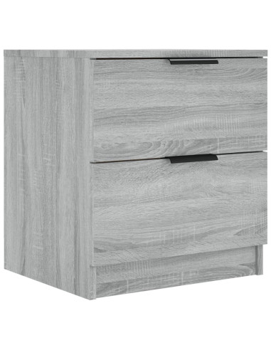 Comodini 2pz Grigio Sonoma in Legno Multistrato