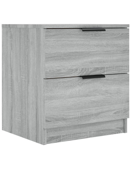 Comodini 2pz Grigio Sonoma in Legno Multistrato
