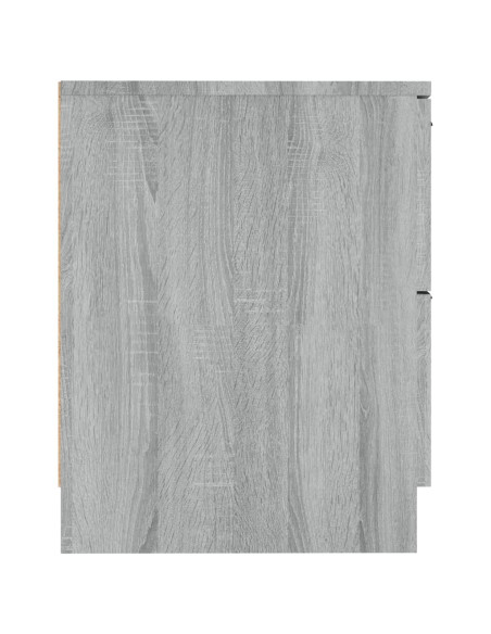 Comodini 2pz Grigio Sonoma in Legno Multistrato