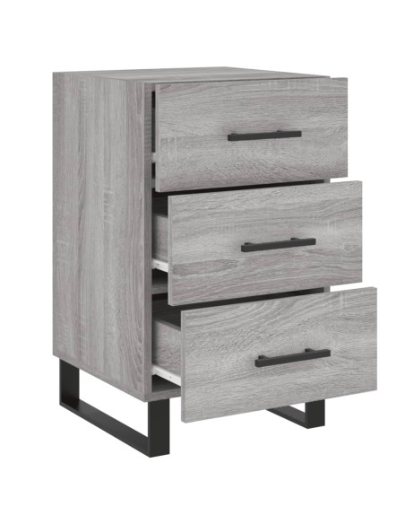 Comodino Grigio Sonoma 40x40x66 cm in Legno Multistrato