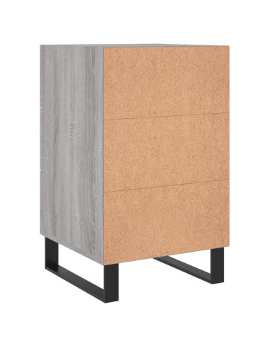 Comodino Grigio Sonoma 40x40x66 cm in Legno Multistrato