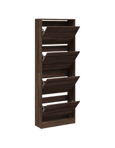 Scarpiera Rovere Marrone 60x21x163,5 cm in Legno Multistrato 2